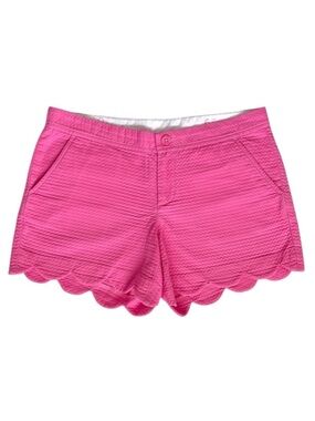 💕 Lilly Pulitzer 5” Jacquard Buttercup Scallop Hem Shorts in Aura Pink 💕